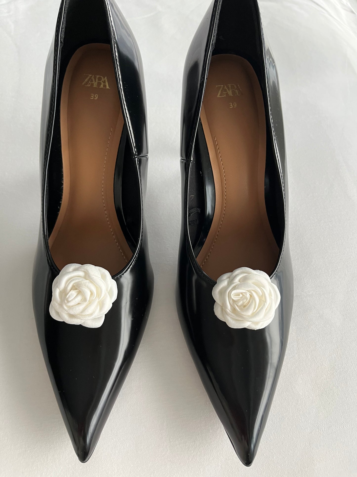 White Rose Shoe Buckles